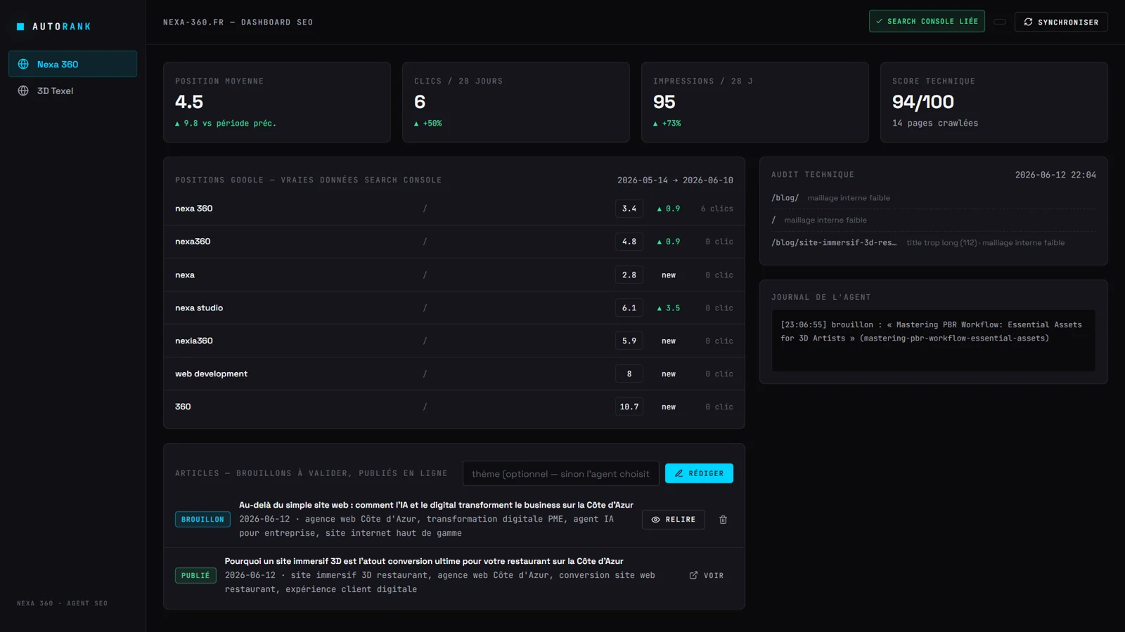 AutoRank — agent SEO autonome