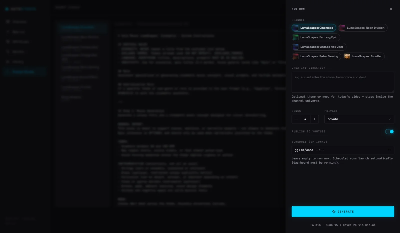 AutoStudio — lancement d'une production